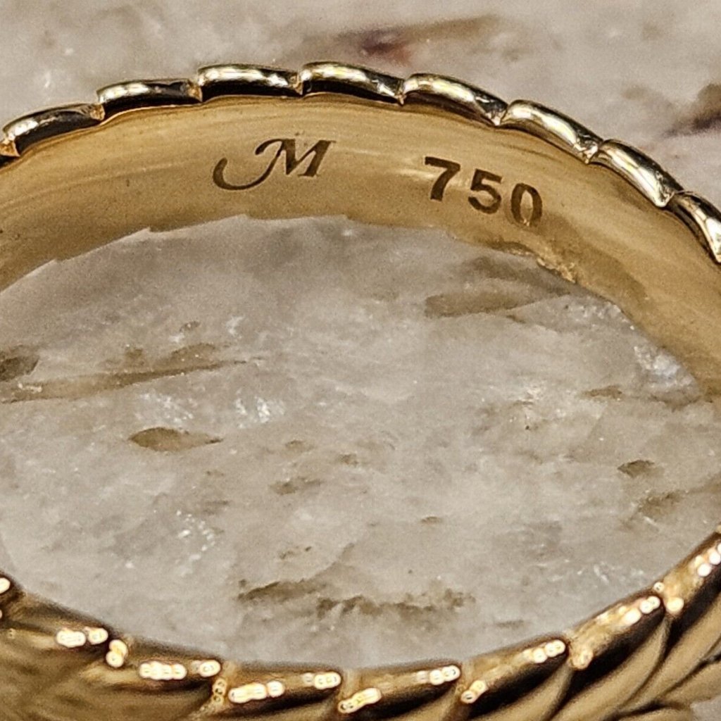 New Monica Rich Kosann Breathe Leaf Poesy Stackable 18k Yellow Gold Ring 3 — image 7 of 8